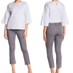 Madewell Cali Demi Boot Jean Raw Hem Dusty Wash Grey Distressed Skinny